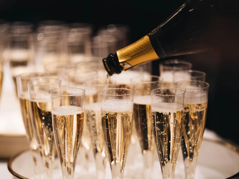 Glassware category direction — champagne flutes for hospitality service